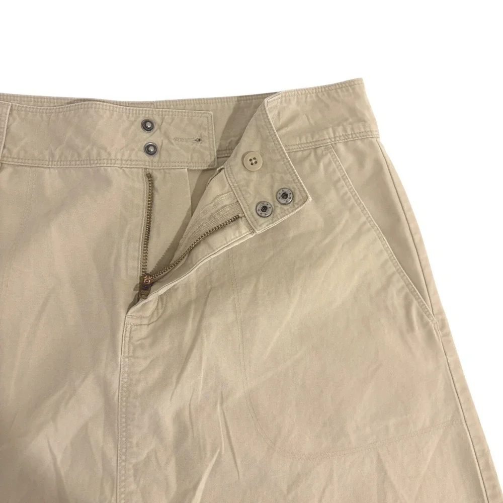 Patagonia A-Line Skirt Womens 6 Khaki Tan Cotton Canvas Utility Back Slit